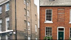 奇怪的原因，许多房屋都在英国砖砌的窗户