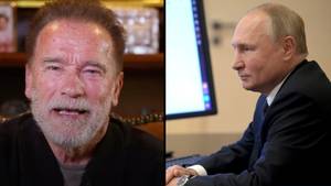 Arnold Schwarzenegger向弗拉基米尔·普京（Vladimir Putin）传递强大的视频消息