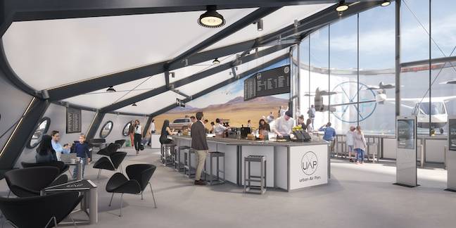 考文垂的一个迷你机场站点将展示“飞行出租车”。信用：Urban-Air港口
