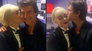 Lady Gaga的粉丝与汤姆·克鲁斯（Tom Cruise）合影后，担心这位歌手