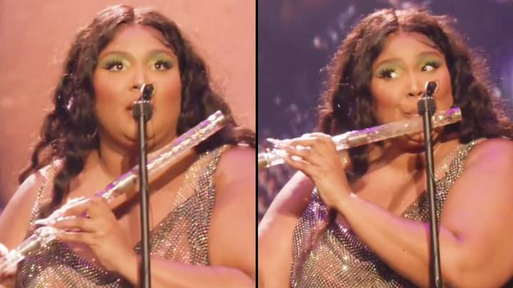 利佐（Lizzo）在舞台上玩了一个200年历史的水晶长笛，没有人活着听到过它的声音