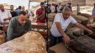 考古学家开放新发现的埃及棺材已关闭了2500年“loading=