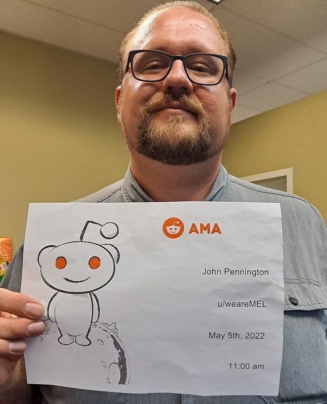 约翰·彭宁顿（John Pennington）在Reddit上举行了AMA，以提供有关他的磨难的更多信息。信用：reddit