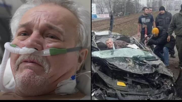 乌克兰男子被装甲车撞倒，说他会尽快加入军队