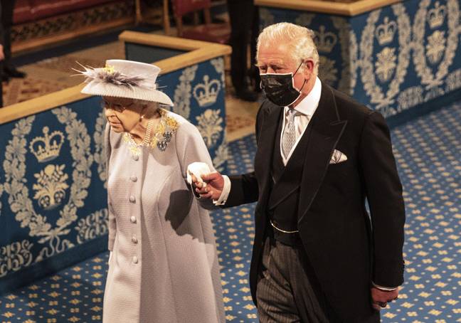 查尔斯（Charles）和女王（Queen）在2021 Commons演讲中。信用：PA图像 / Alamy Stock Photo