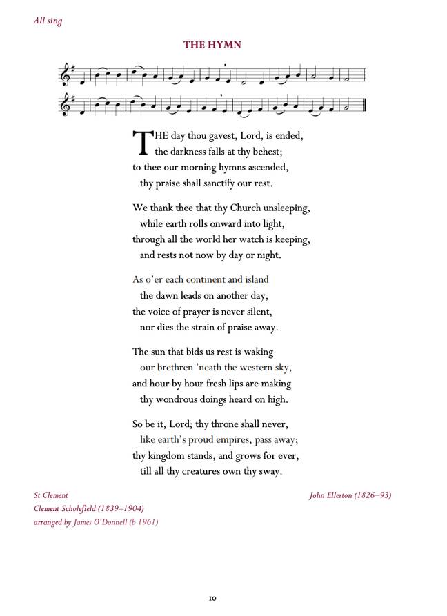 仪式期间的第一个赞美诗演唱。图片来源：白金汉宫。