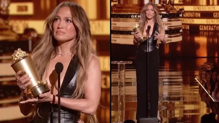 珍妮弗·洛佩兹（Jennifer Lopez）感谢她的朋友和敌人在情感MTV颁奖典礼上