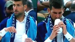 网球迷正在质疑温网比赛期间诺瓦克·德约科维奇的水瓶