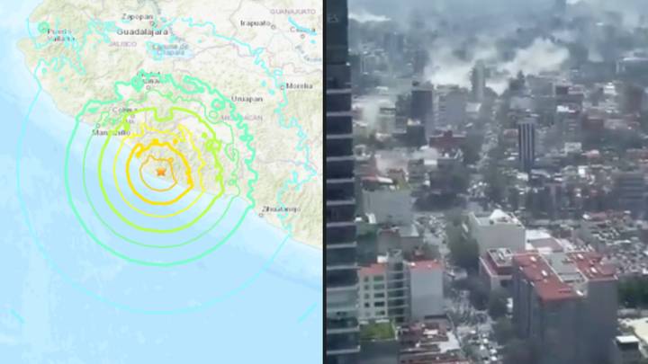 海啸警告发出的墨西哥发出的警告是巨大的7.7级地震