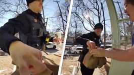 Doorbell Footage Captures Police Officer Completing Food Delivery After Arresting Driver