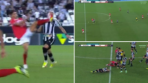 Botafogo’s Rafael Navarro Gets Kicked In The Face By Horrific Challenge