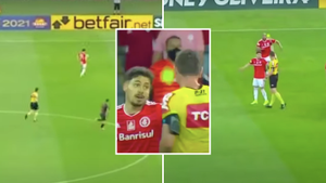 The Shocking Moment Internacional's Mauricio Receives Yellow Card For Doing Kick-Ups In League Game