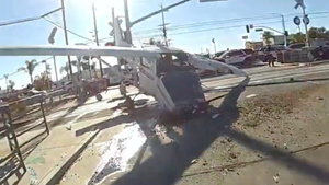 Police Rescue Pilot Who Landed On Train Tracks Moments Before Being Destroyed By Train