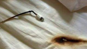 Scary Pictures Show Danger Of Falling Asleep With Phone Charging In Bed