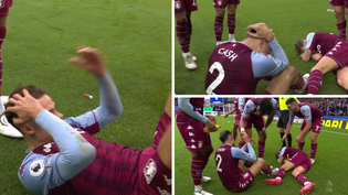 Lucas Digne And Matty Cash Hit By Bottles Thrown By Everton Fans In Aston Villa Goal Celebrations