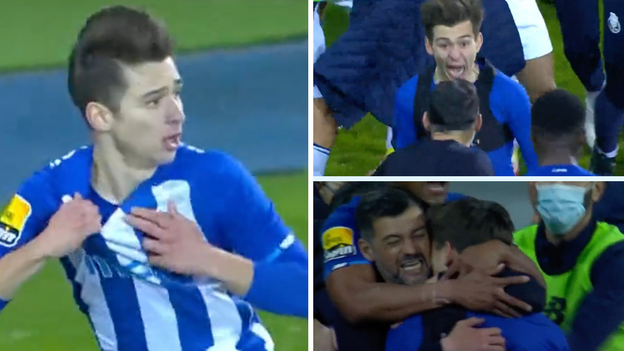 Porto Manager Sergio Conceicao Celebrates Wildly After His Son Scores Dramatic Late Winner Off The Bench