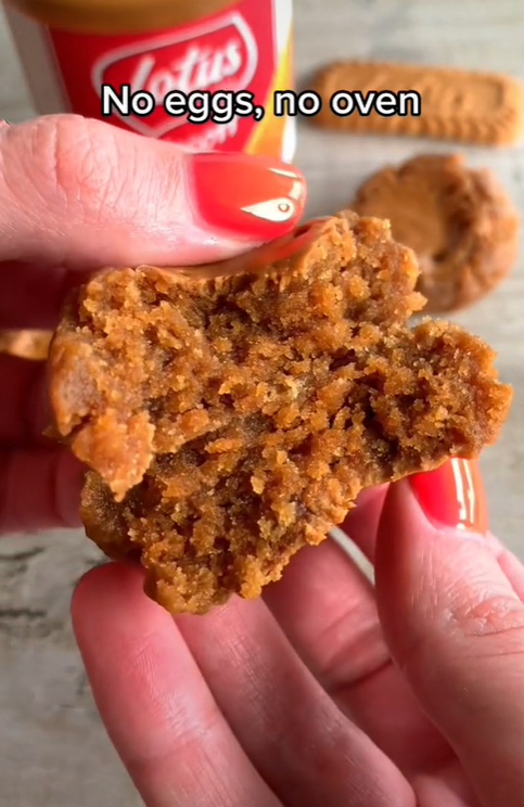 These Biscoff cookies only need three ingredients (Credit: TikTok/ fitwaffle)