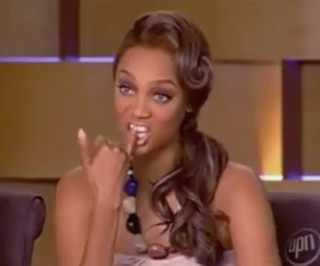 Tyra Banks told a contestant to close her tooth gap (Credit: UPN)