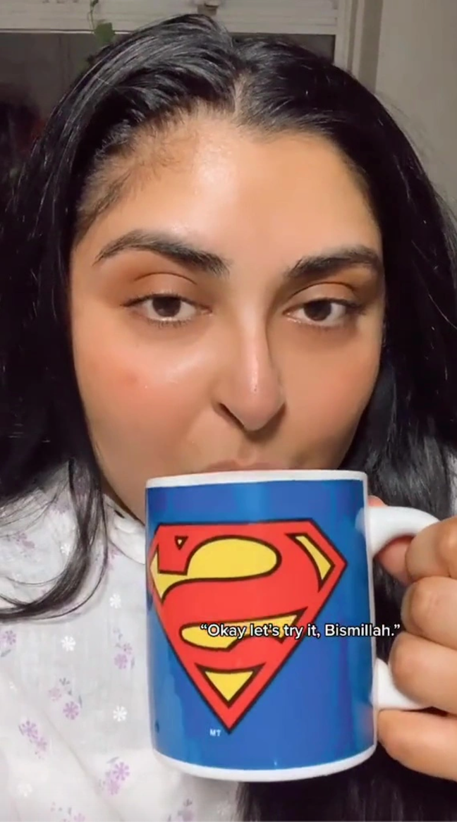 Shapla claimed the drink helped her feel drowsy (Credit: TikTok - @shapla_11)