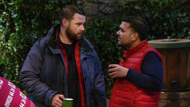 Naughty Boy spoke to Danny Miller about how the rice was being cooked (Credit: ITV)