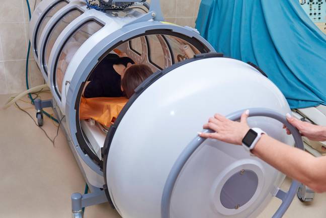 Ronaldo is said to have installed a high-tech oxygen chamber, like the one above, in his home (Image: Alamy)