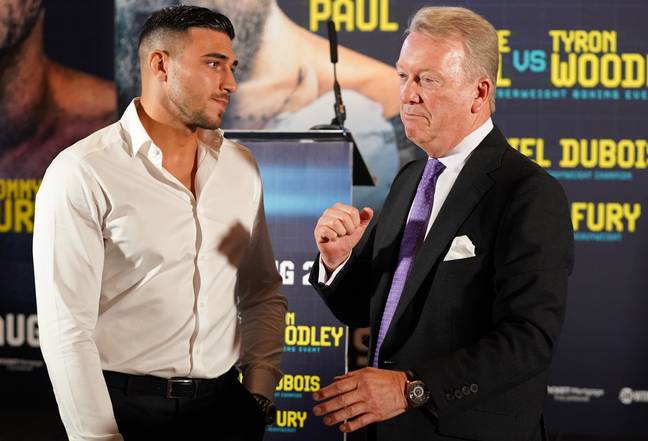 Tommy Fury's promoter Frank Warren (right) says he will look to reschedule the fight with Paul for next year (Image credit: PA)