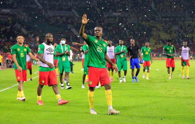 Cameroon fans wave at fans after their win. Image: PA Images