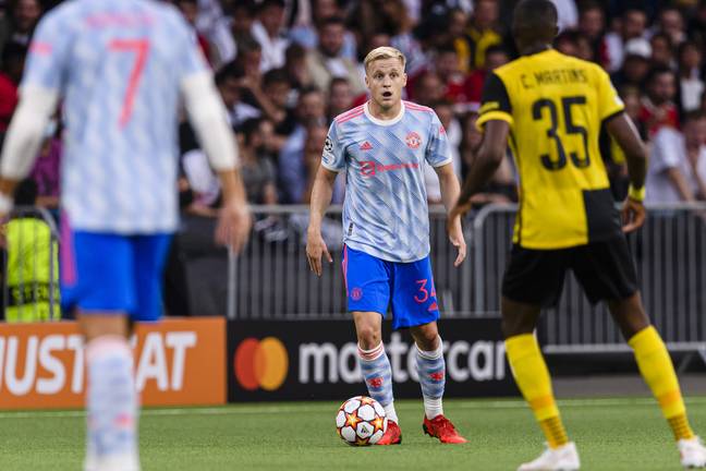 Van de Beek finally got a start against Young Boys but was removed at half time. Image: PA Images