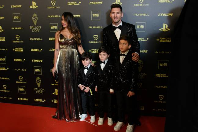 Thiago, and Messi's other two sons, were at the Ballon d'Or ceremony. Image: PA Images