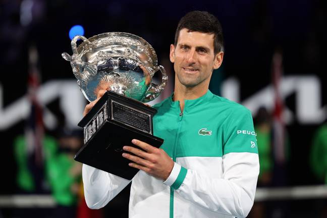 Djokovic with his trophy after last year's tournament. Image: PA Images