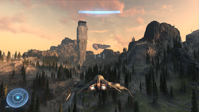 Flying across the broken ring / Credit: Xbox Game Studios