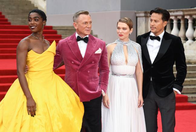 Lashana Lynch, Daniel Craig, La Seydoux and Cary Fukunaga at the No Time To Die premiere. Credit: Doug Peters/Alamy Stock Photo