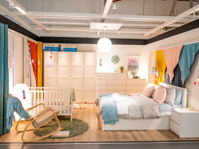 An IKEA bedroom set up. Credit: Alex Segre/Alamy Stock Photo