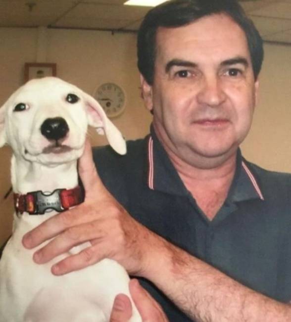 Geoff had lived with his dog Penny before he met Emma. Credit: Geoff Gallagher