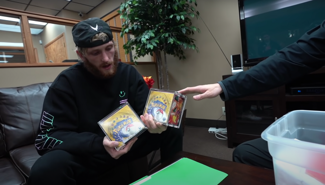 Logan Paul is clearly a Pokémon fanatic after spending $2 million on some unopened boxes of first edition cards. Credit: YouTube/Logan Paul