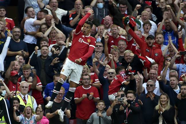 Fans celebrate Ronaldo's second goal. Image: PA Images