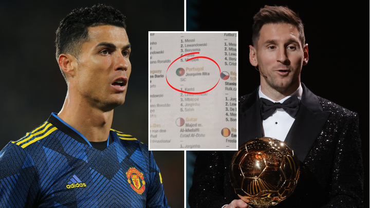 cristiano ronaldo failed to make portugal journalist s top five ballon d or votes as full 2021 list revealed