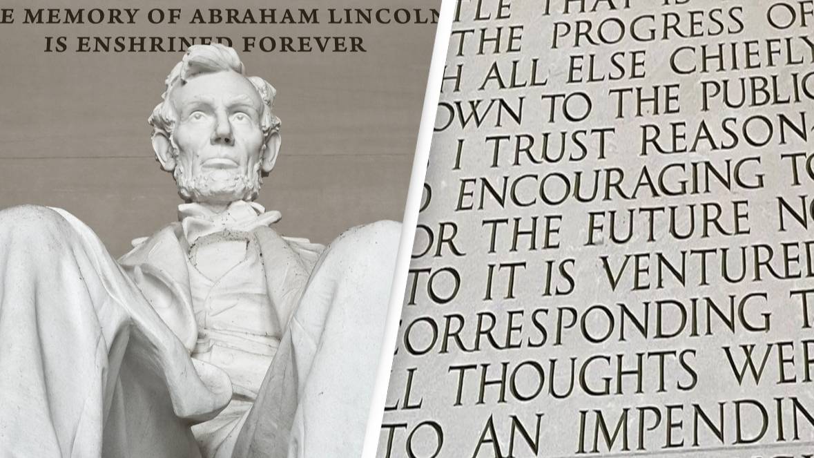 There’s a typo on the Lincoln Memorial but you have to look very closely