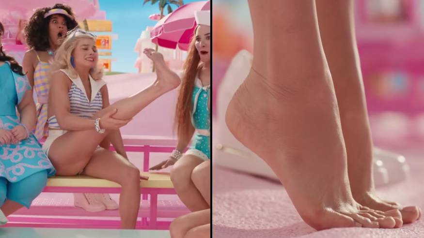 Fans baffled at how often Margot Robbie's feet feature in new Barbie