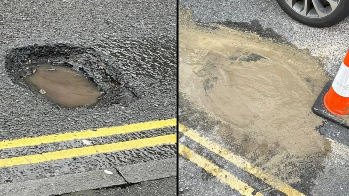 Man left stunned by council after filling in 20cm pothole himself