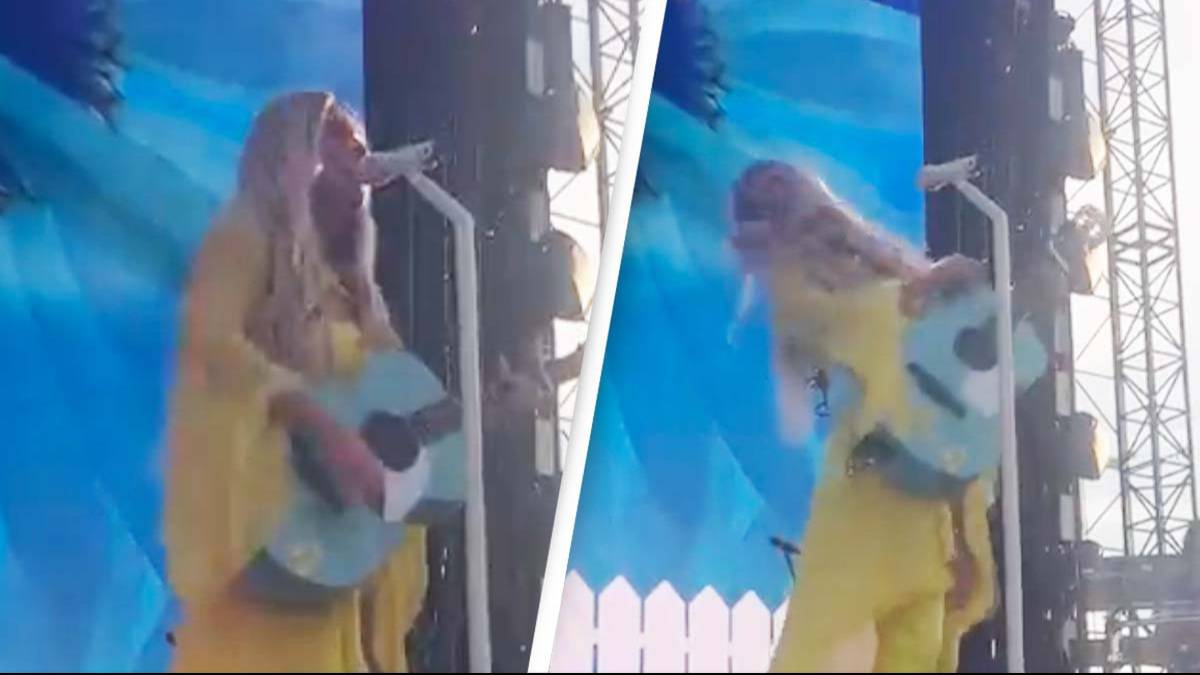 Kelsea Ballerini stops concert after being hit in the face with object