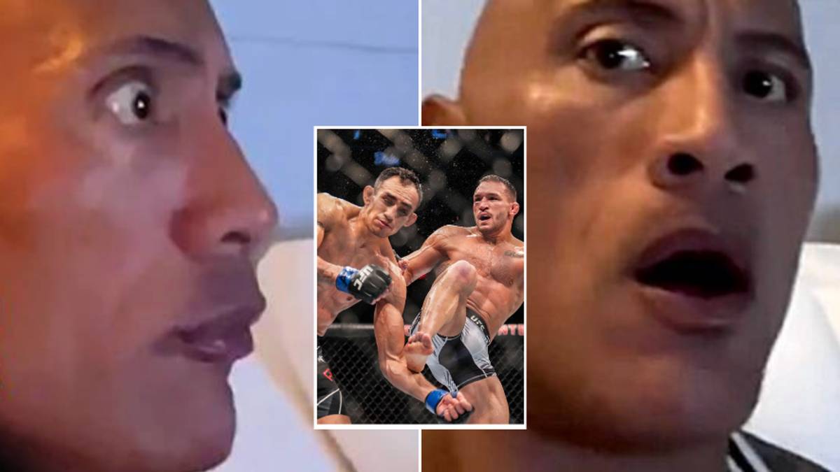 Watch Dwayne 'The Rock' Johnson's reaction to incredible UFC knockout