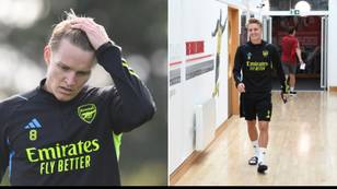 Martin Odegaard missed Arsenal's last three games after being hit in the face with a ball in training