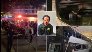 Footage emerges after Lyon team bus was attacked by Marseille fans ahead of Ligue 1 clash