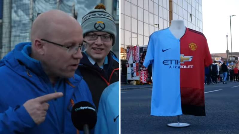 Man United fan takes half-and-half gear to a new level with