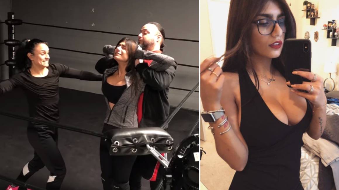 1160px x 652px - Porn Star Mia Khalifa Reduced To Tears After Wrestler Slaps Her Chest -  SPORTbible
