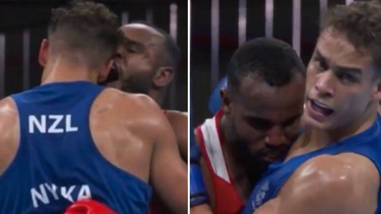 Boxer Youness Baalla Tries to Bite Opponent's Ear During Olympics Fight