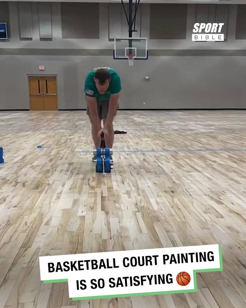 Basketball Court Painting Is So Satisfying 🏀