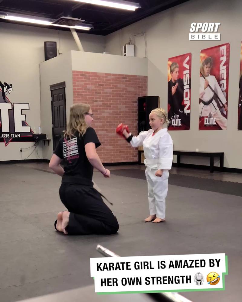 Karate Girl Is Amazed By Her Own Strength 🥋🤣