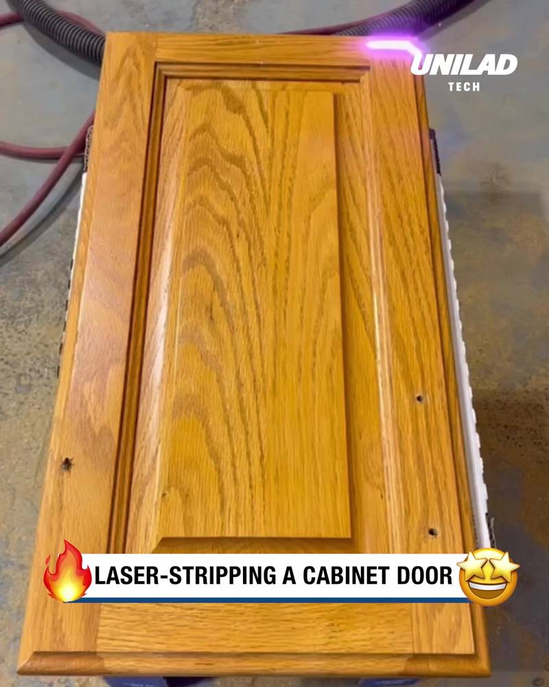 Laser Stripping A Cupboard Door